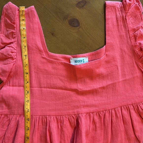 ROCKIN C Junior Red Ruffle Sleeve Dress - Picture 4 of 6